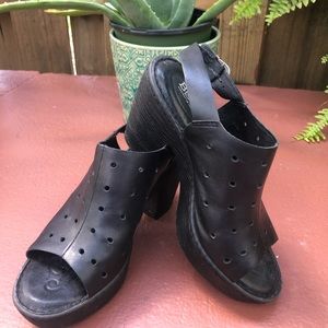 Born black leather sandals